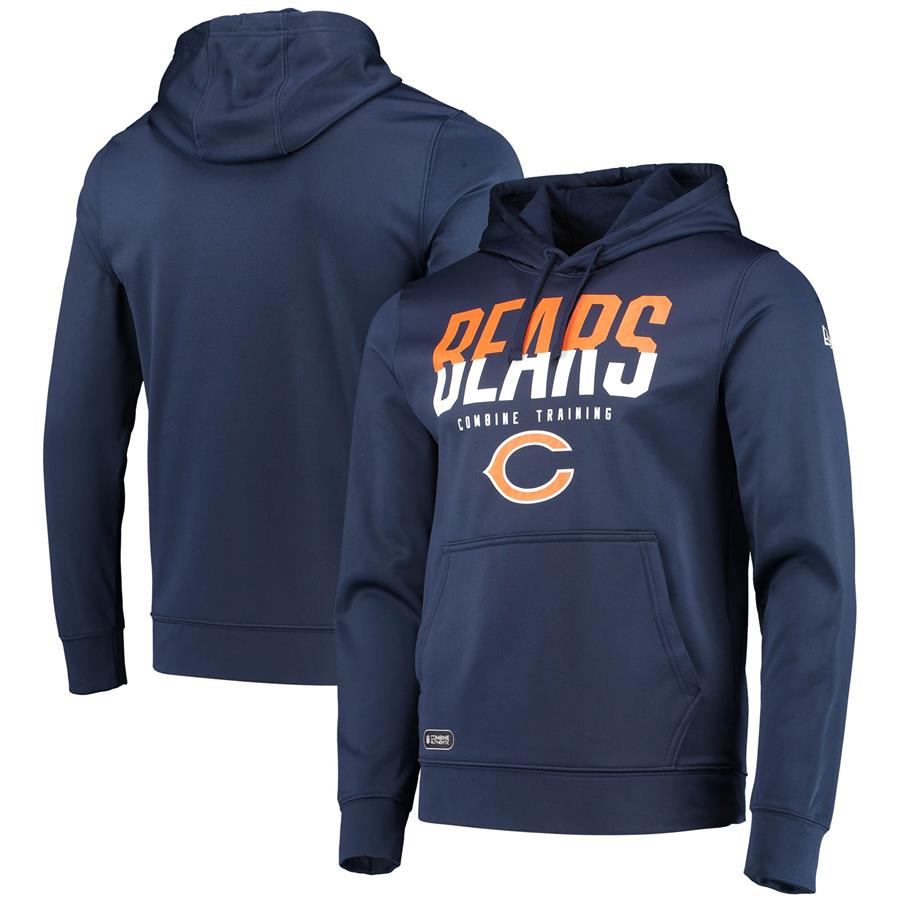 Chicago Bears New Era Combine Authentic Big Stage Pullover Hoodie - Navy