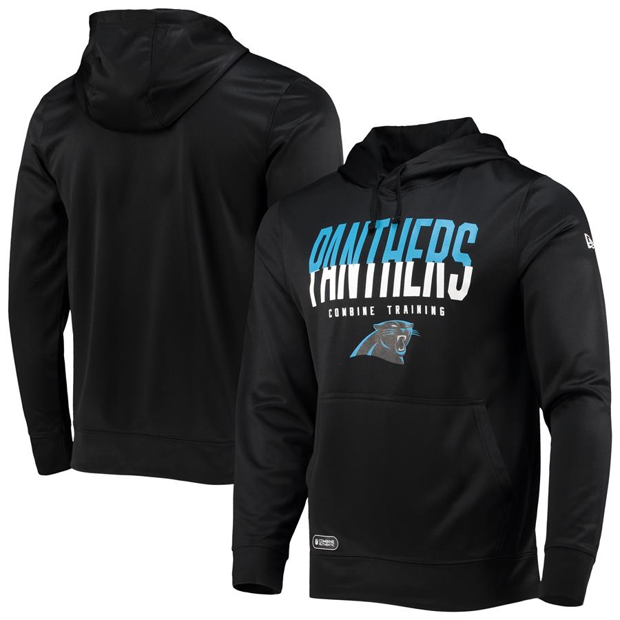 Carolina Panthers New Era Combine Authentic Big Stage Pullover Hoodie - Black