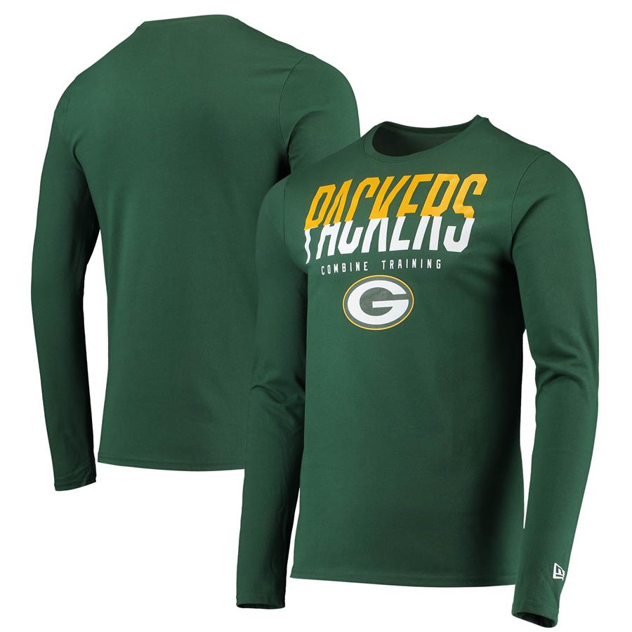 Green Bay Packers New Era Combine Authentic Split Line Long Sleeve T-Shirt - Green