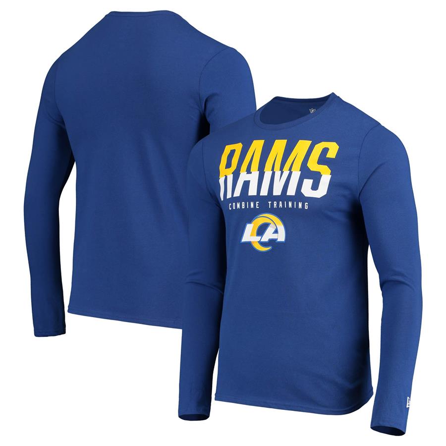 Los Angeles Rams New Era Combine Authentic Split Line Long Sleeve T-Shirt - Royal