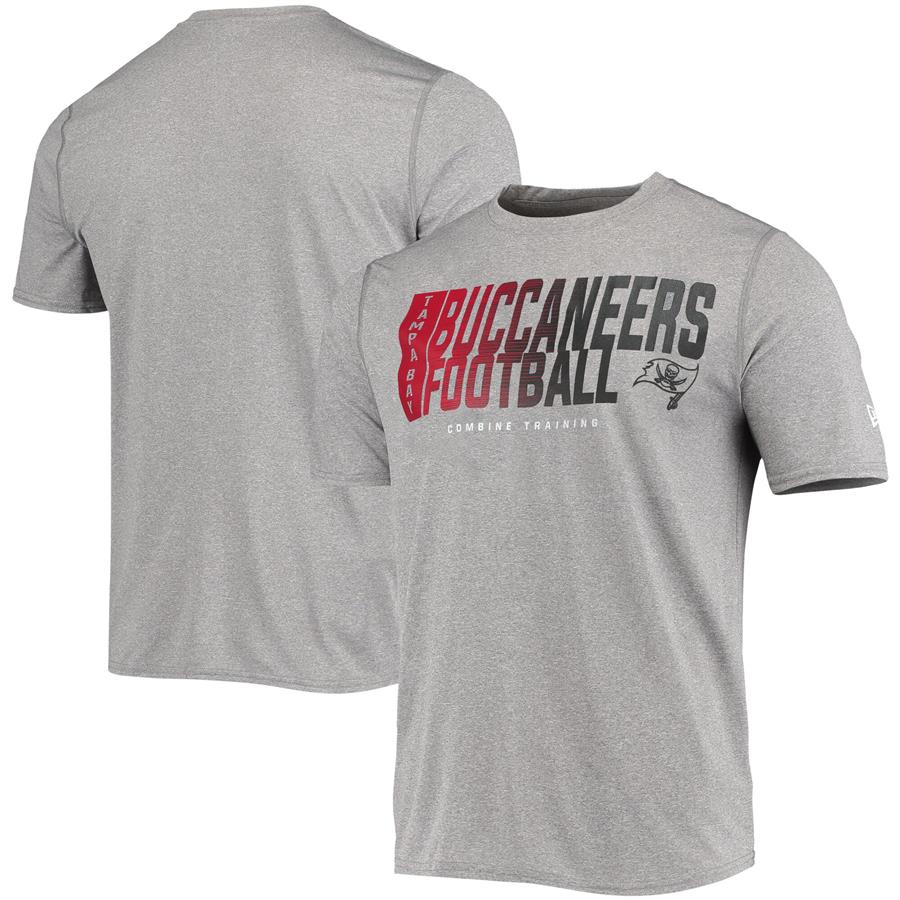 Tampa Bay Buccaneers New Era Combine Authentic Game On T-Shirt - Heathered Gray