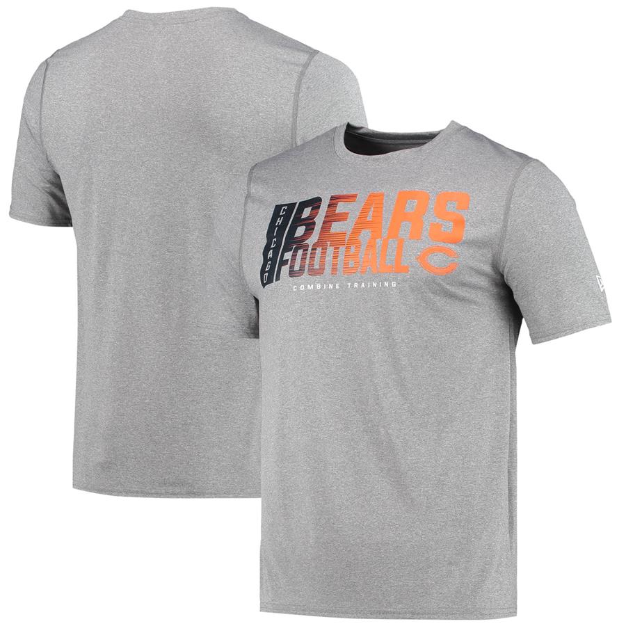 Chicago Bears New Era Combine Authentic Game On T-Shirt - Heathered Gray