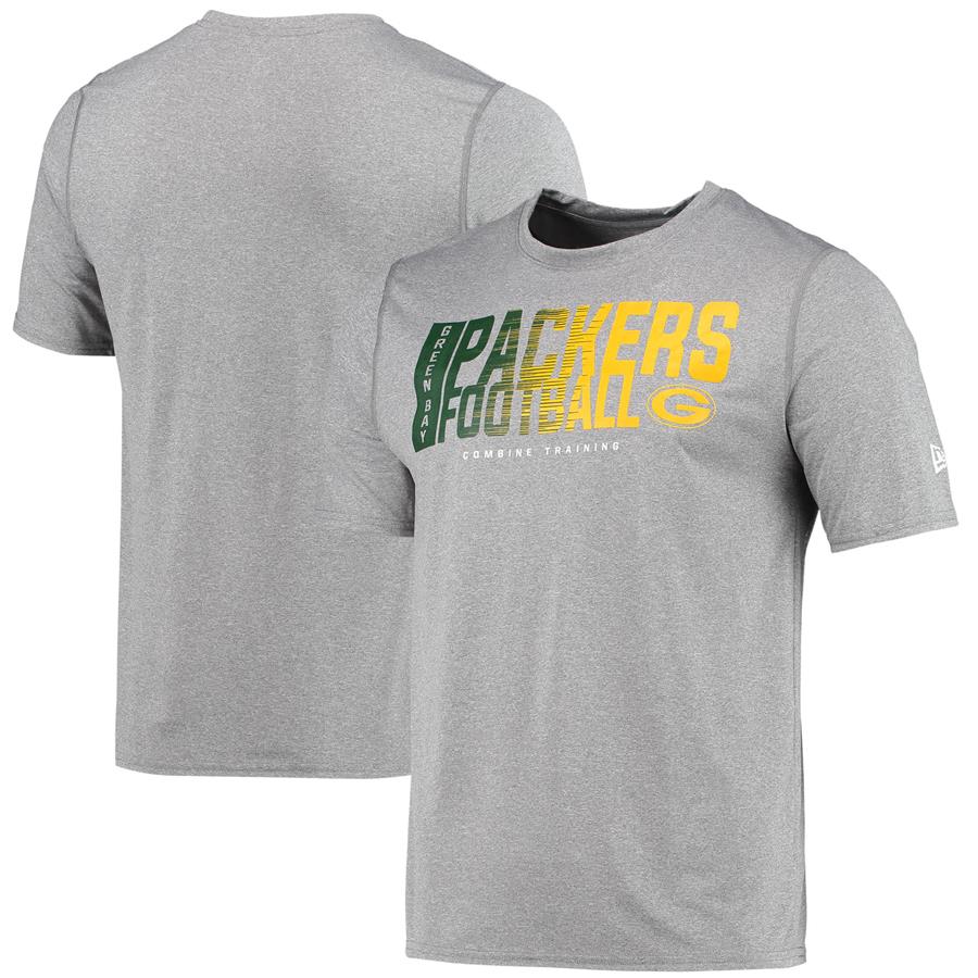 Green Bay Packers New Era Combine Authentic Game On T-Shirt - Heathered Gray