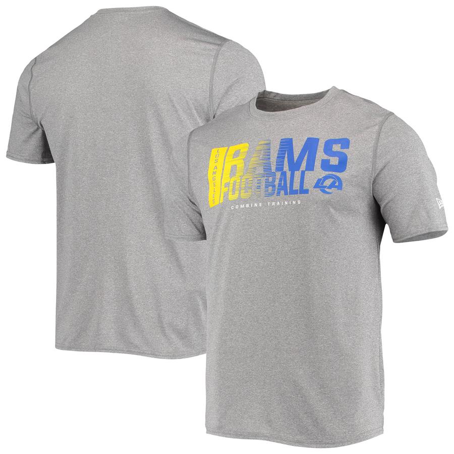 Los Angeles Rams New Era Combine Authentic Game On T-Shirt - Heathered Gray