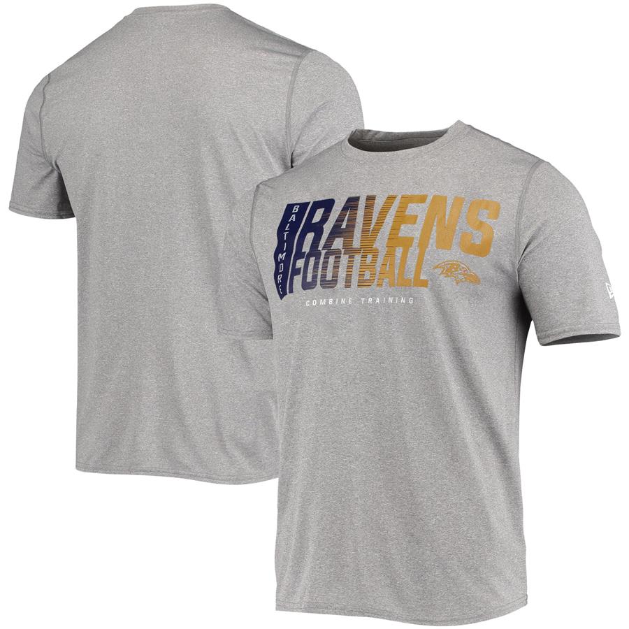 Baltimore Ravens New Era Combine Authentic Game On T-Shirt - Heathered Gray