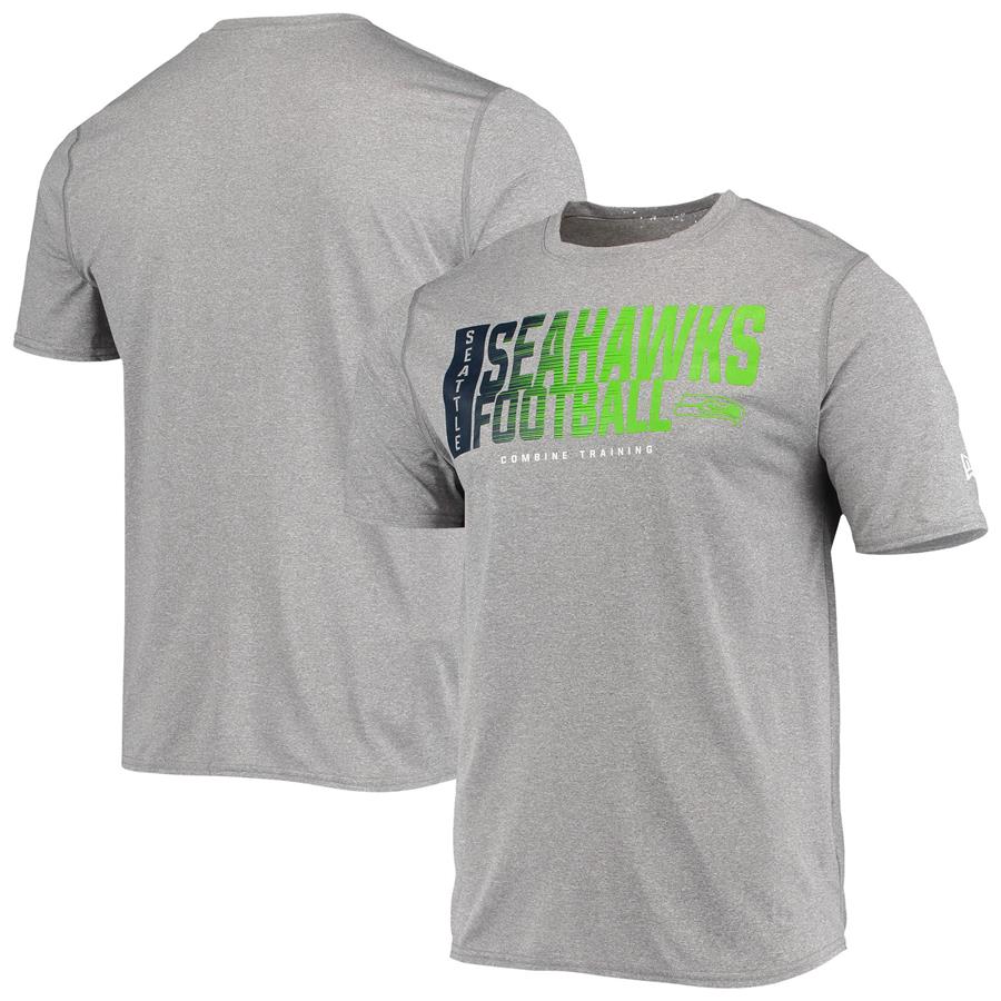 Seattle Seahawks New Era Combine Authentic Game On T-Shirt - Heathered Gray