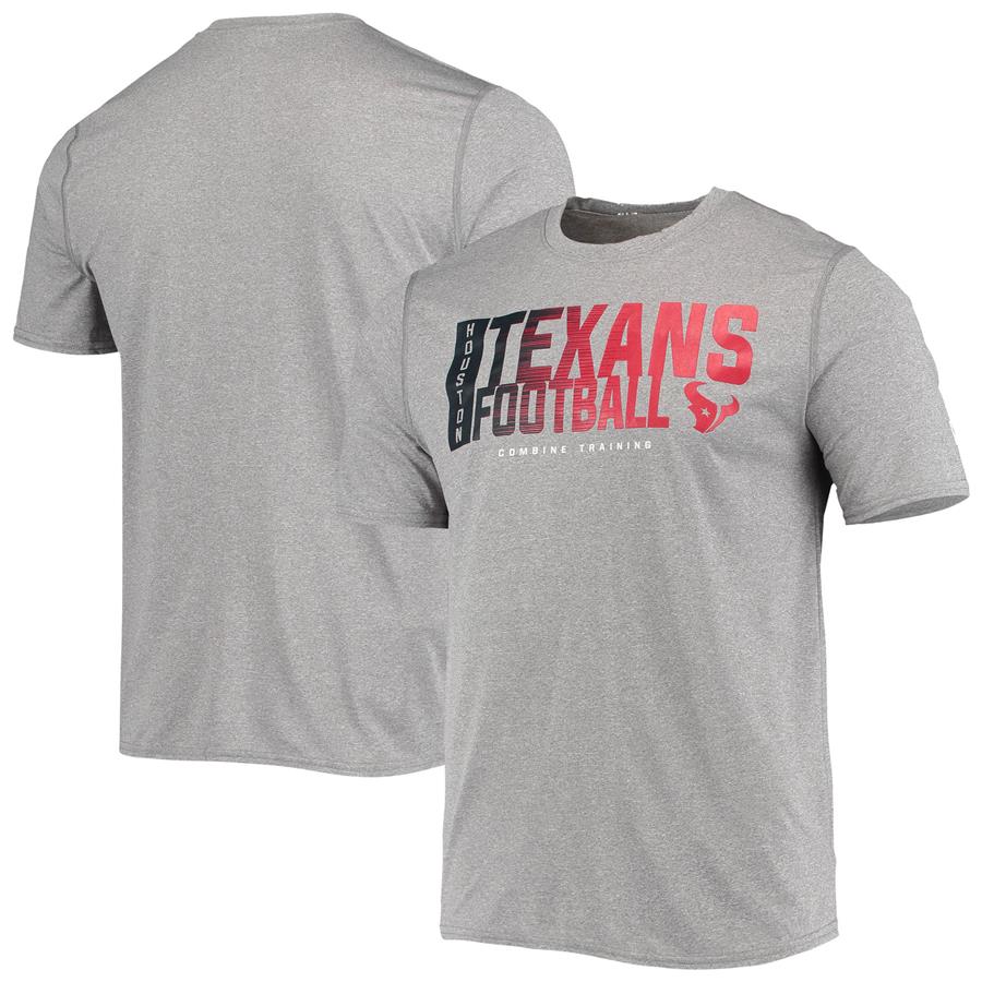 Houston Texans New Era Combine Authentic Game On T-Shirt - Heathered Gray