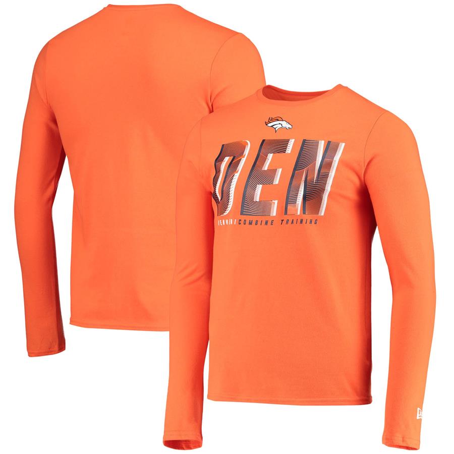 Denver Broncos New Era Combine Authentic Static Abbreviation Long Sleeve T-Shirt - Orange