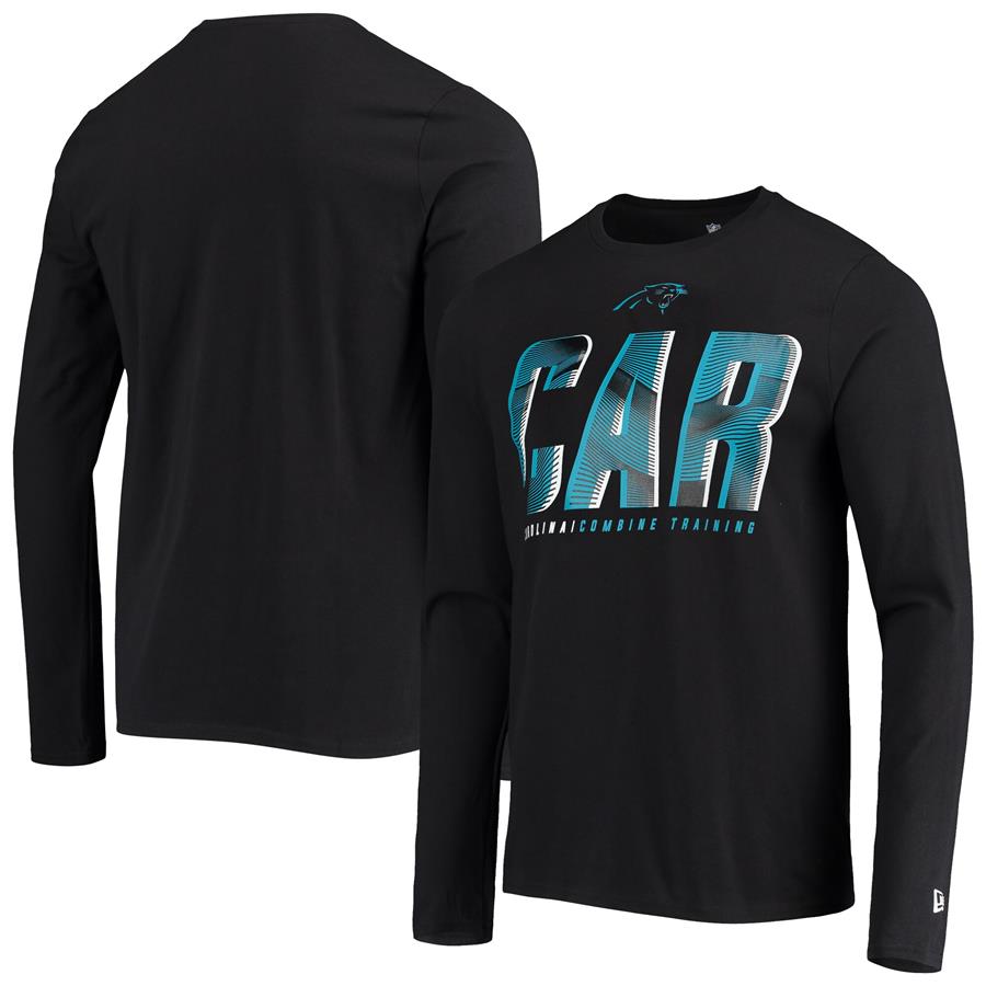 Carolina Panthers New Era Combine Authentic Static Abbreviation Long Sleeve T-Shirt - Black
