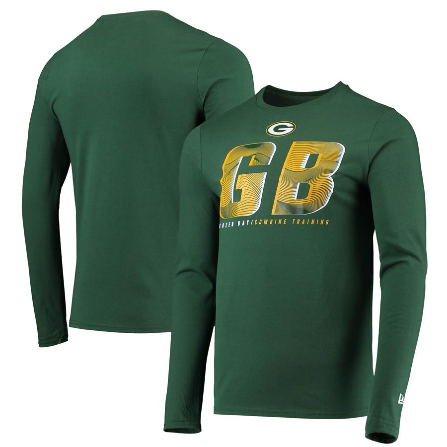 Green Bay Packers New Era Combine Authentic Static Abbreviation Long Sleeve T-Shirt - Green