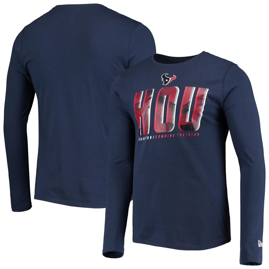 Houston Texans New Era Combine Authentic Static Abbreviation Long Sleeve T-Shirt - Navy