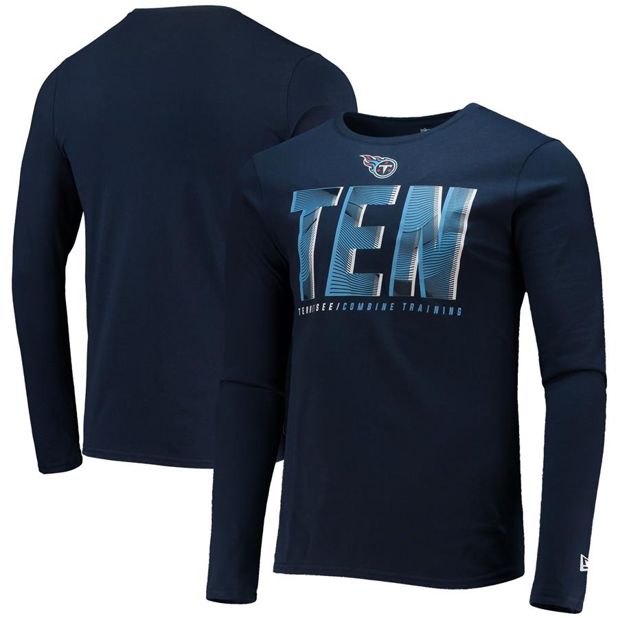 Tennessee Titans New Era Combine Authentic Static Abbreviation Long Sleeve T-Shirt - Navy