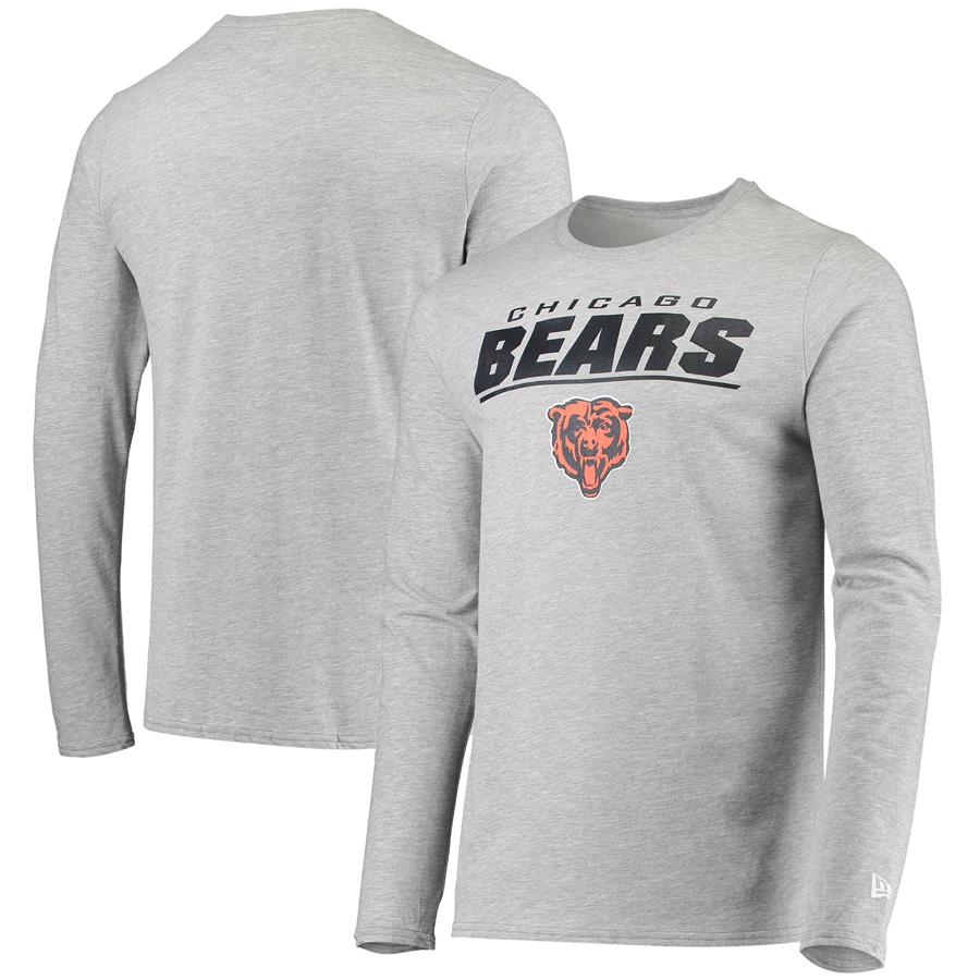 Chicago Bears New Era Combine Authentic Stated Long Sleeve T-Shirt - Heathered Gray