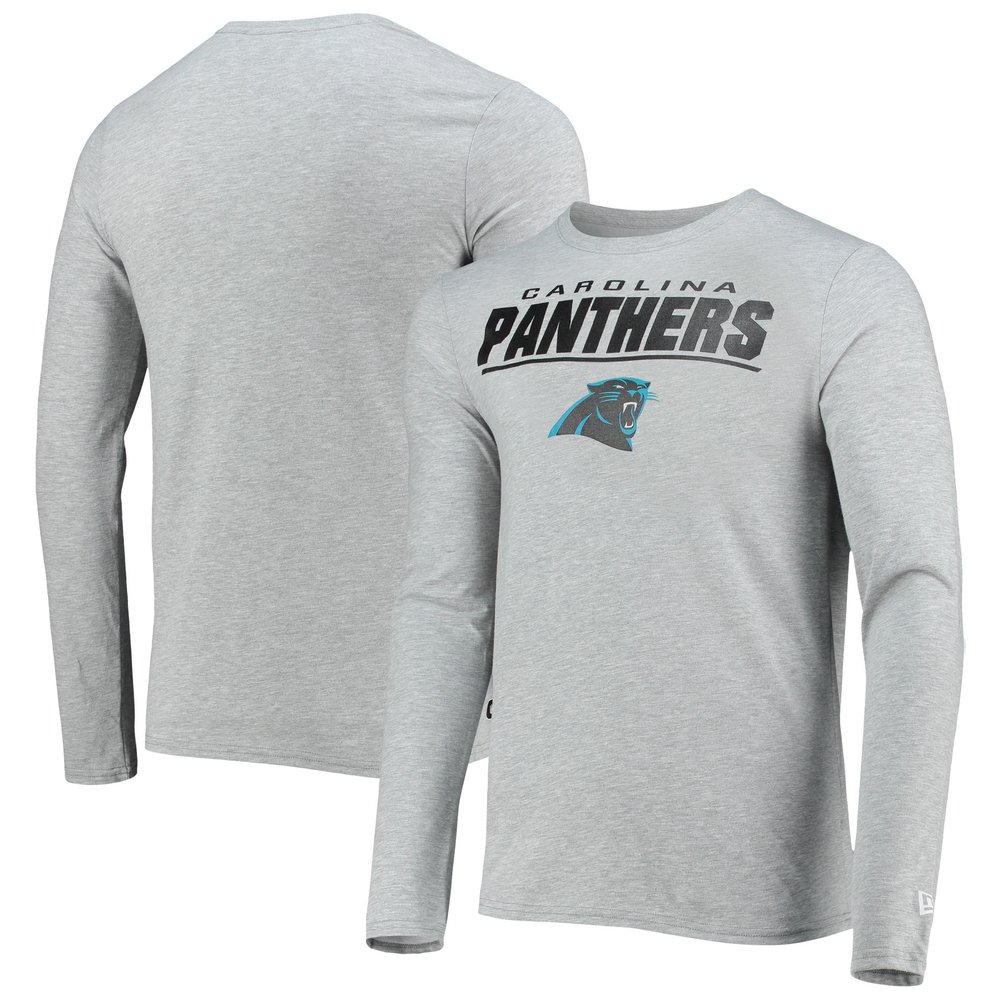 Carolina Panthers New Era Combine Authentic Stated Long Sleeve T-Shirt - Heathered Gray
