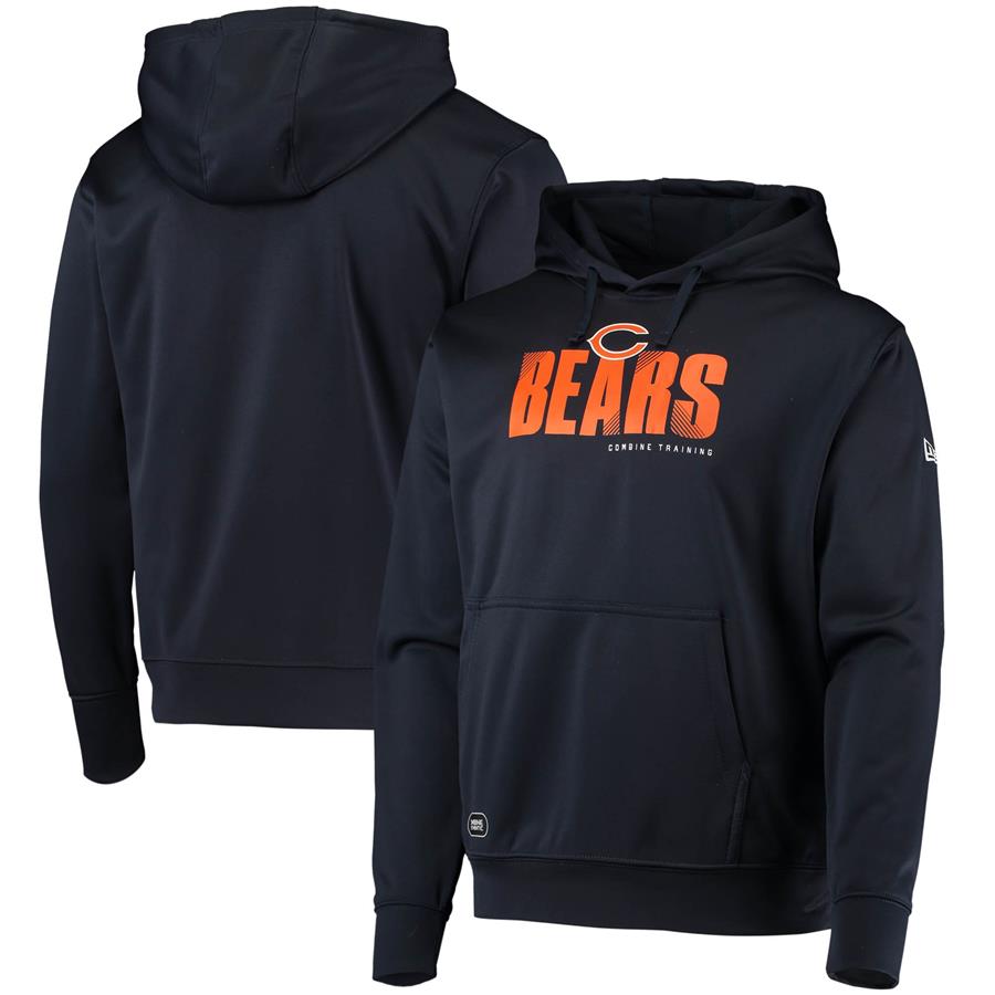 Chicago Bears New Era Combine Authentic Hard Hash Pullover Hoodie - Navy