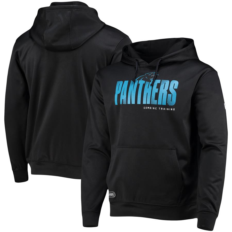 Carolina Panthers New Era Combine Authentic Hard Hash Pullover Hoodie - Black