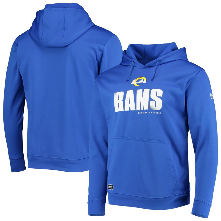 Los Angeles Rams New Era Combine Authentic Hard Hash Pullover Hoodie - Royal