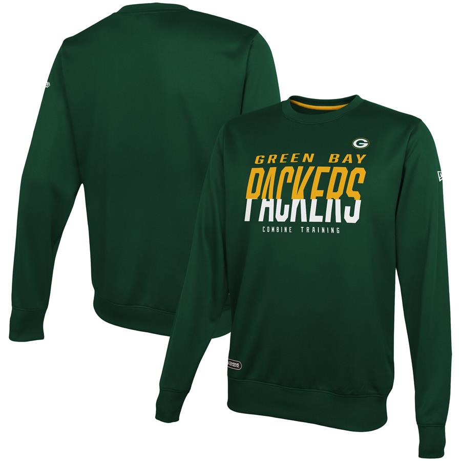 Green Bay Packers New Era Combine Authentic Pro Style Pullover Sweatshirt - Green