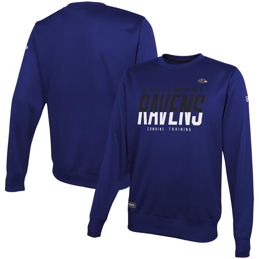 Baltimore Ravens New Era Combine Authentic Pro Style Pullover Sweatshirt - Purple
