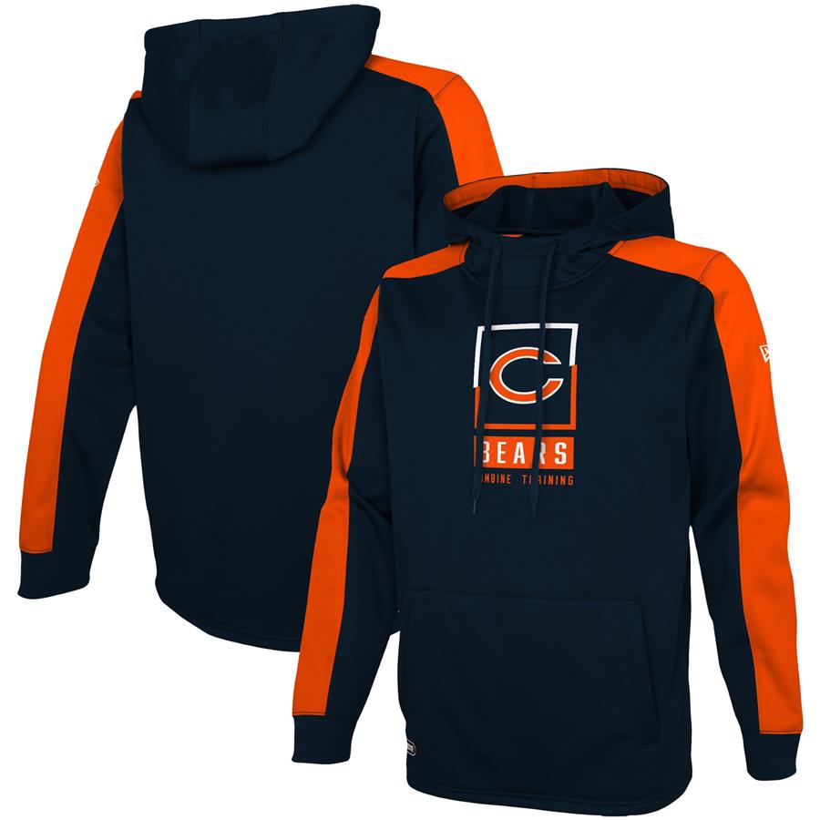 Chicago Bears New Era Combine Authentic Rise Pullover Hoodie - Navy