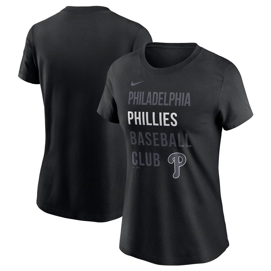 Philadelphia Phillies Nike Women's Baseball Club T-Shirt - Black