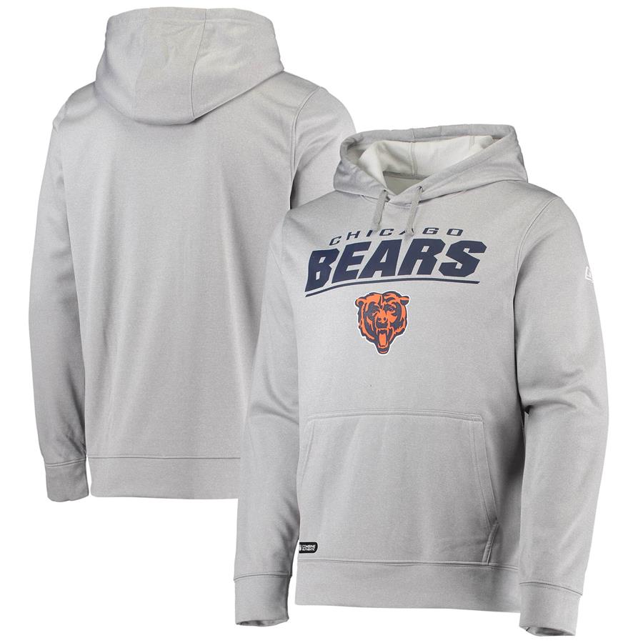 Chicago Bears New Era Combine Authentic Stated Fleece Pullover Hoodie - Heather Gray