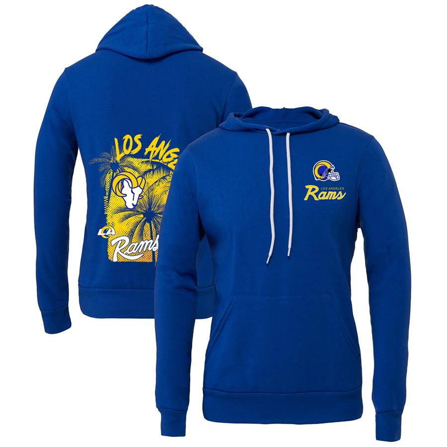 Los Angeles Rams WEAR by Erin Andrews Women's Palm Tree Fleece Pullover Hoodie - Royal