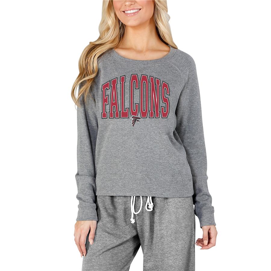 Atlanta Falcons Concepts Sport Women's Mainstream Terry Long Sleeve T-Shirt - Gray