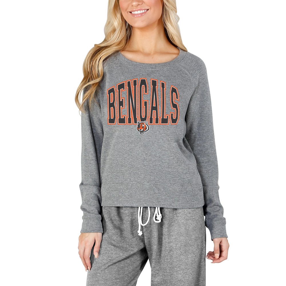 Cincinnati Bengals Concepts Sport Women's Mainstream Terry Long Sleeve T-Shirt - Gray