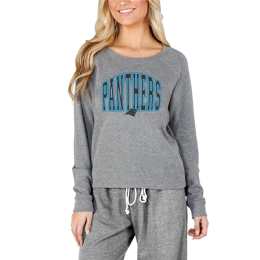 Carolina Panthers Concepts Sport Women's Mainstream Terry Long Sleeve T-Shirt - Gray