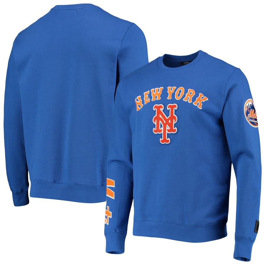 New York Mets Pro Standard Stacked Logo Pullover Sweatshirt - Royal