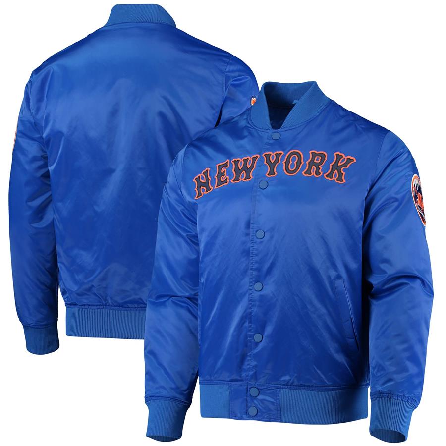 New York Mets Pro Standard Wordmark Satin Full-Snap Jacket - Royal