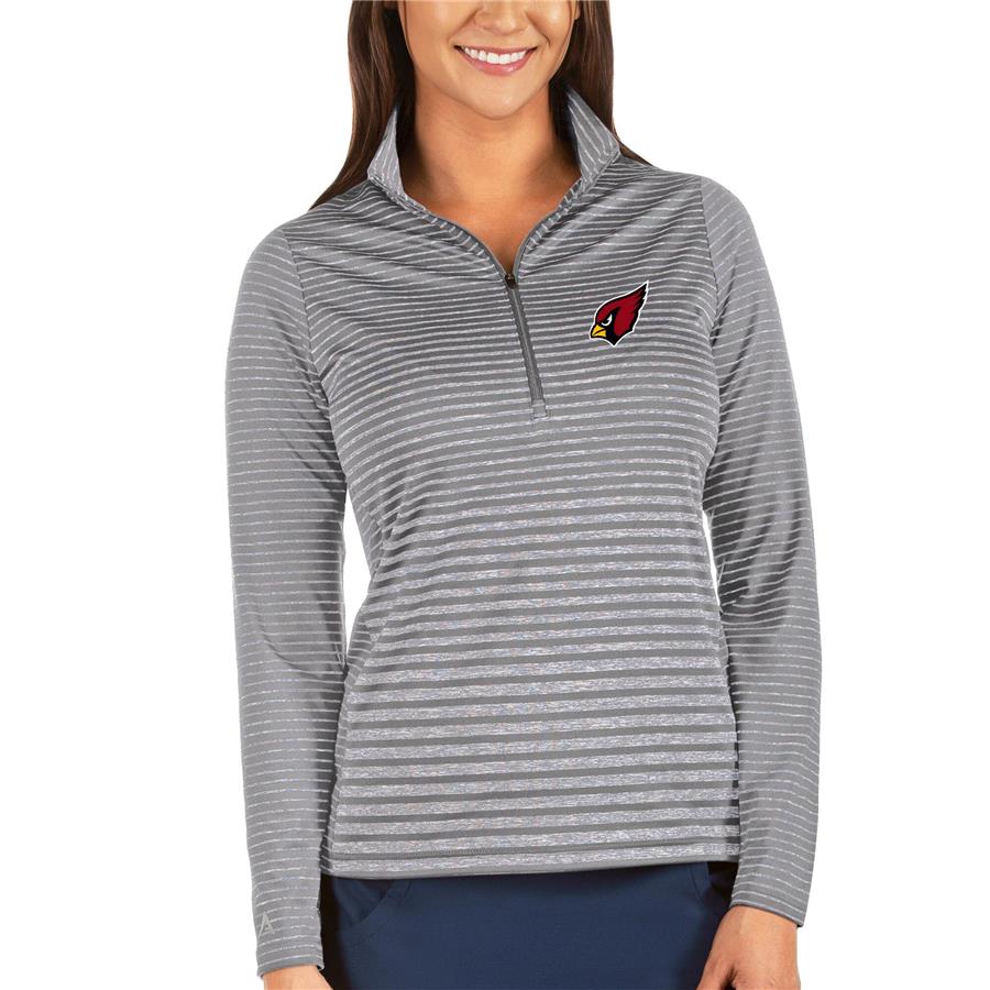 Arizona Cardinals Antigua Women's Pace Half-Zip Pullover Jacket - Silver