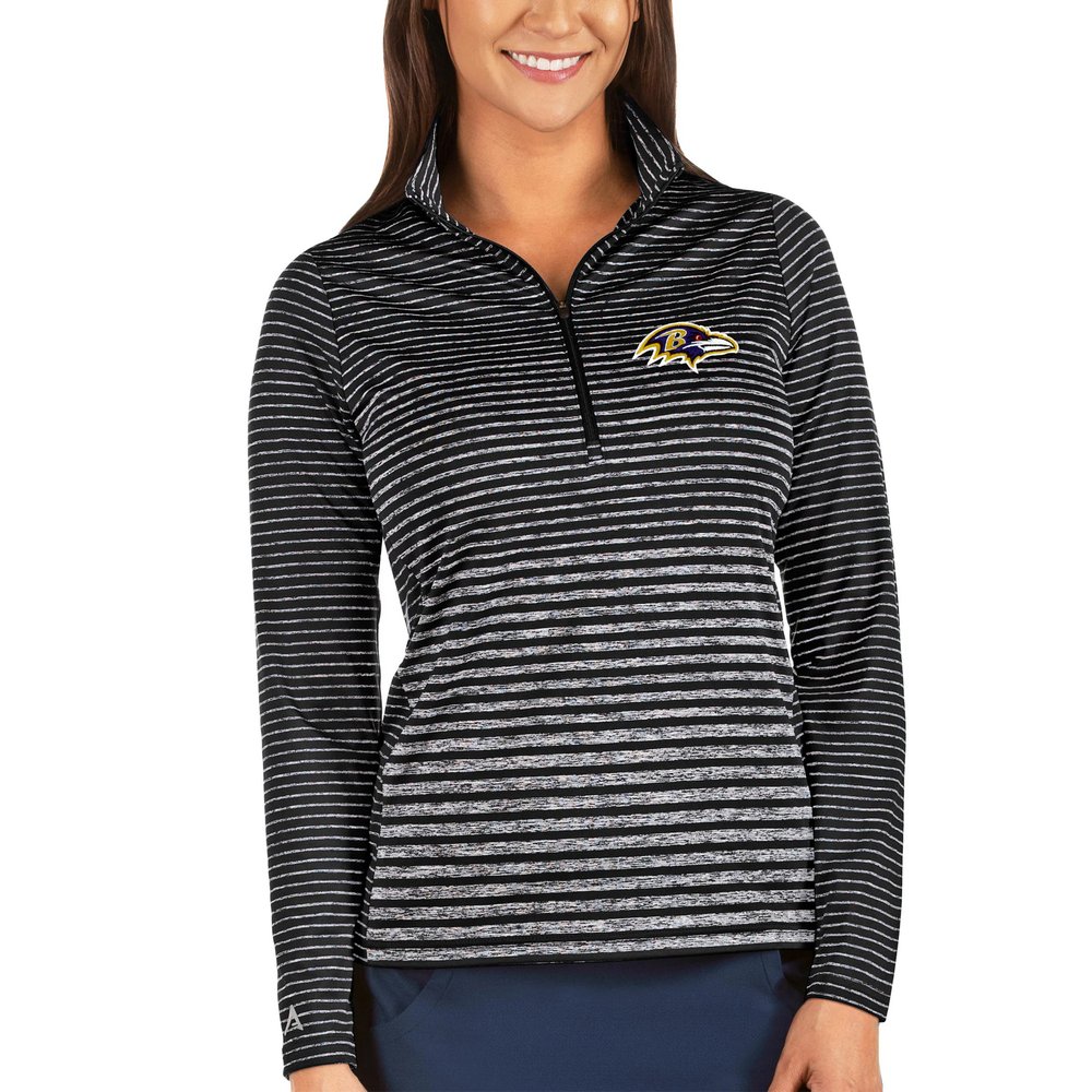 Baltimore Ravens Antigua Women's Pace Half-Zip Pullover Jacket - Black