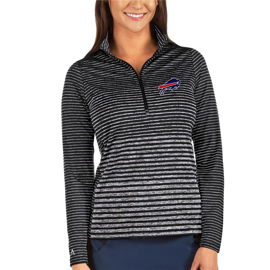 Buffalo Bills Antigua Women's Pace Half-Zip Pullover Jacket - Black
