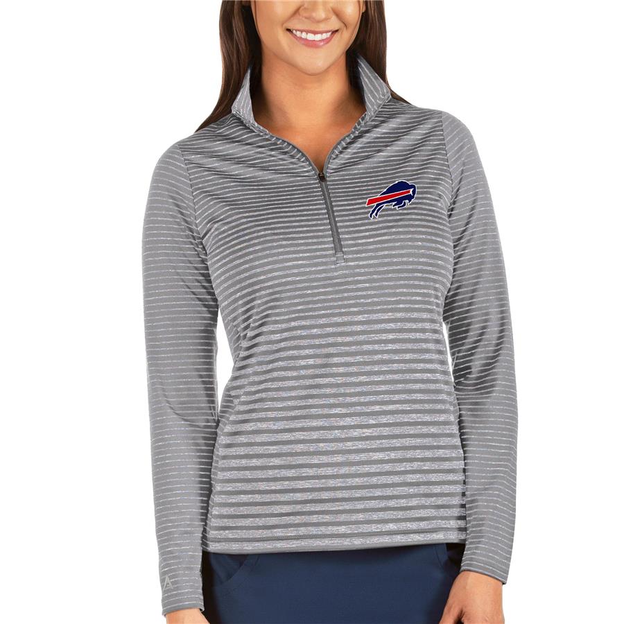 Buffalo Bills Antigua Women's Pace Half-Zip Pullover Jacket - Silver