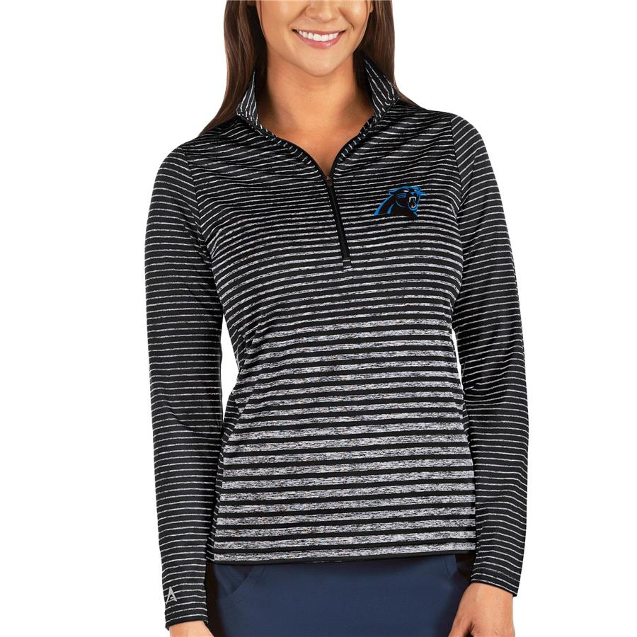 Carolina Panthers Antigua Women's Pace Half-Zip Pullover Jacket - Black