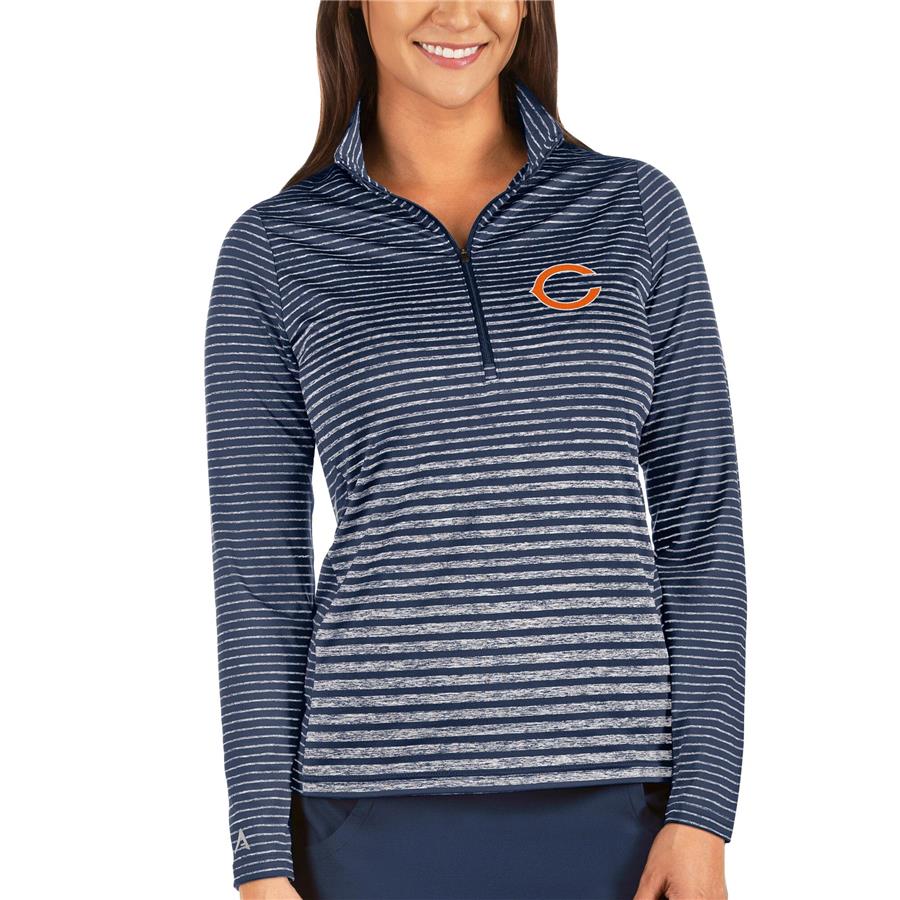 Chicago Bears Antigua Women's Pace Half-Zip Pullover Jacket - Navy