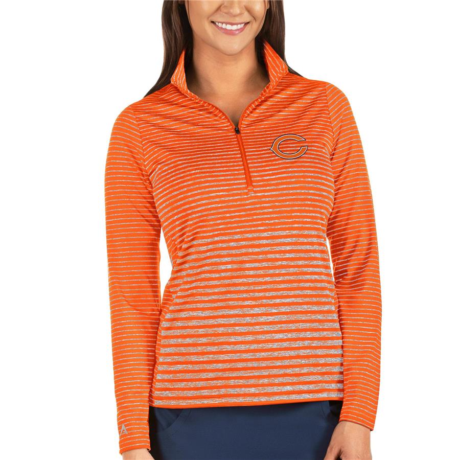 Chicago Bears Antigua Women's Pace Half-Zip Pullover Jacket - Orange