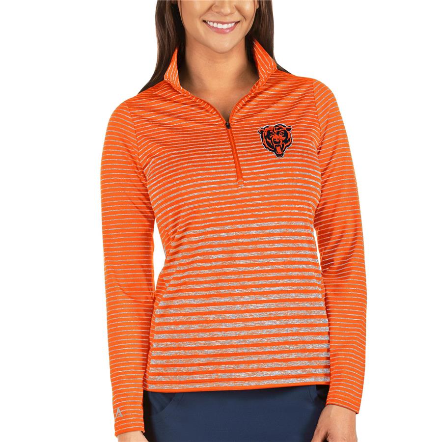 Chicago Bears Antigua Women's Mascot Pace Half-Zip Pullover Jacket - Orange
