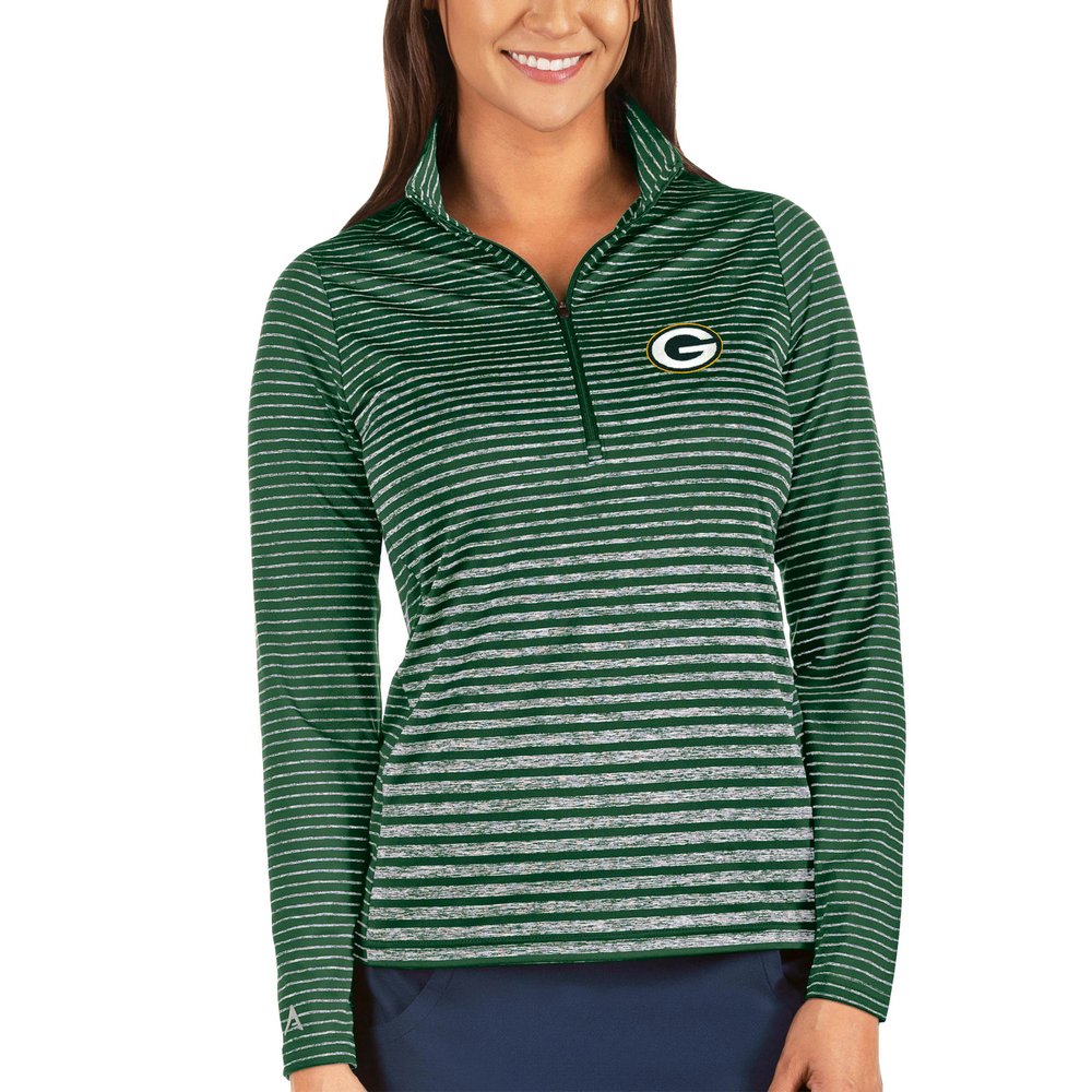 Green Bay Packers Antigua Women's Pace Half-Zip Pullover Jacket - Green