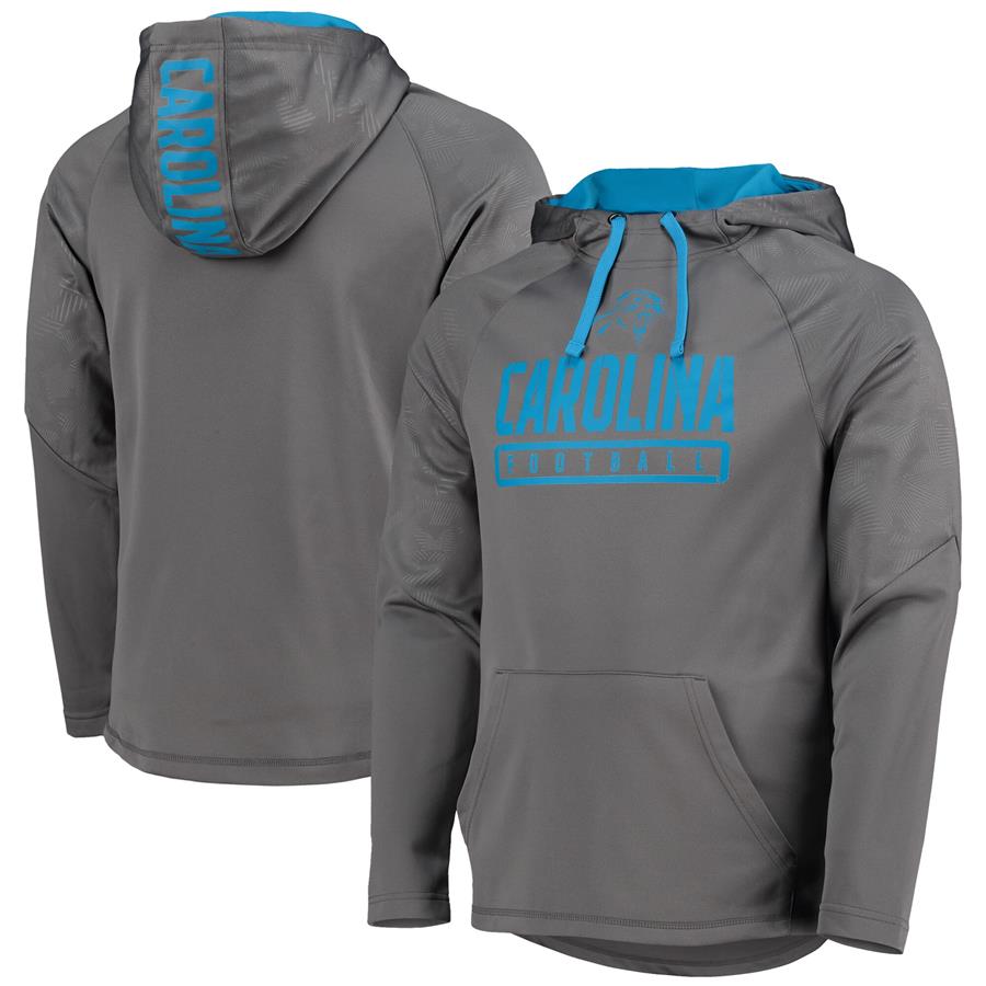 Carolina Panthers Fanatics Branded Defender Raglan Pullover Hoodie - Charcoal