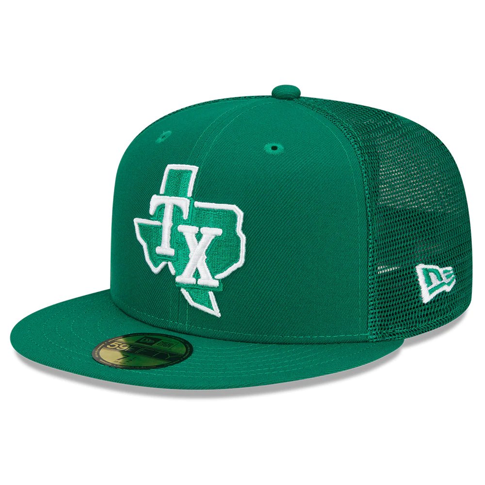 Texas Rangers New Era 2022 St. Patrick's Day On-Field 59FIFTY Fitted Hat - Green