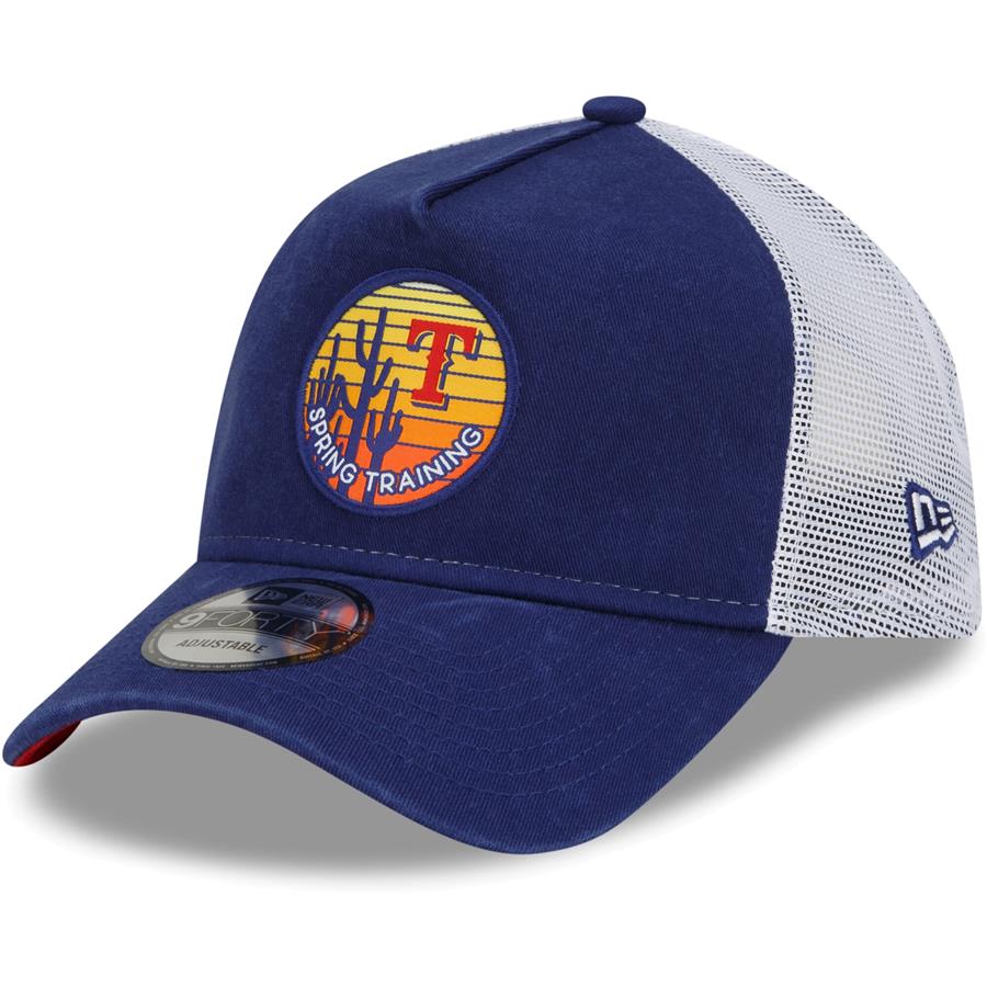 Texas Rangers New Era Spring Training Sunset Trucker 9FORTY Snapback Hat - Royal
