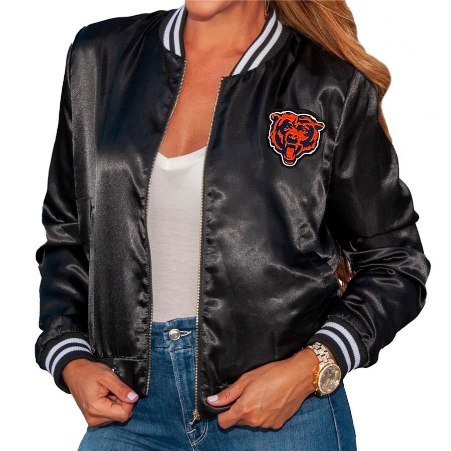 Chicago Bears Cuce Women's Full-Zip Varsity Jacket - Black