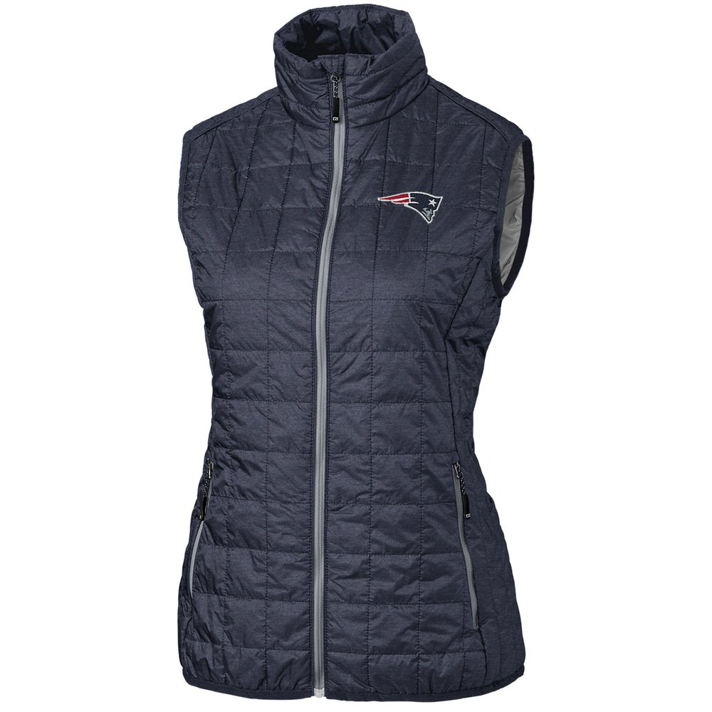 New England Patriots Cutter & Buck Women's Rainier PrimaLoft Eco Full-Zip Vest - Navy