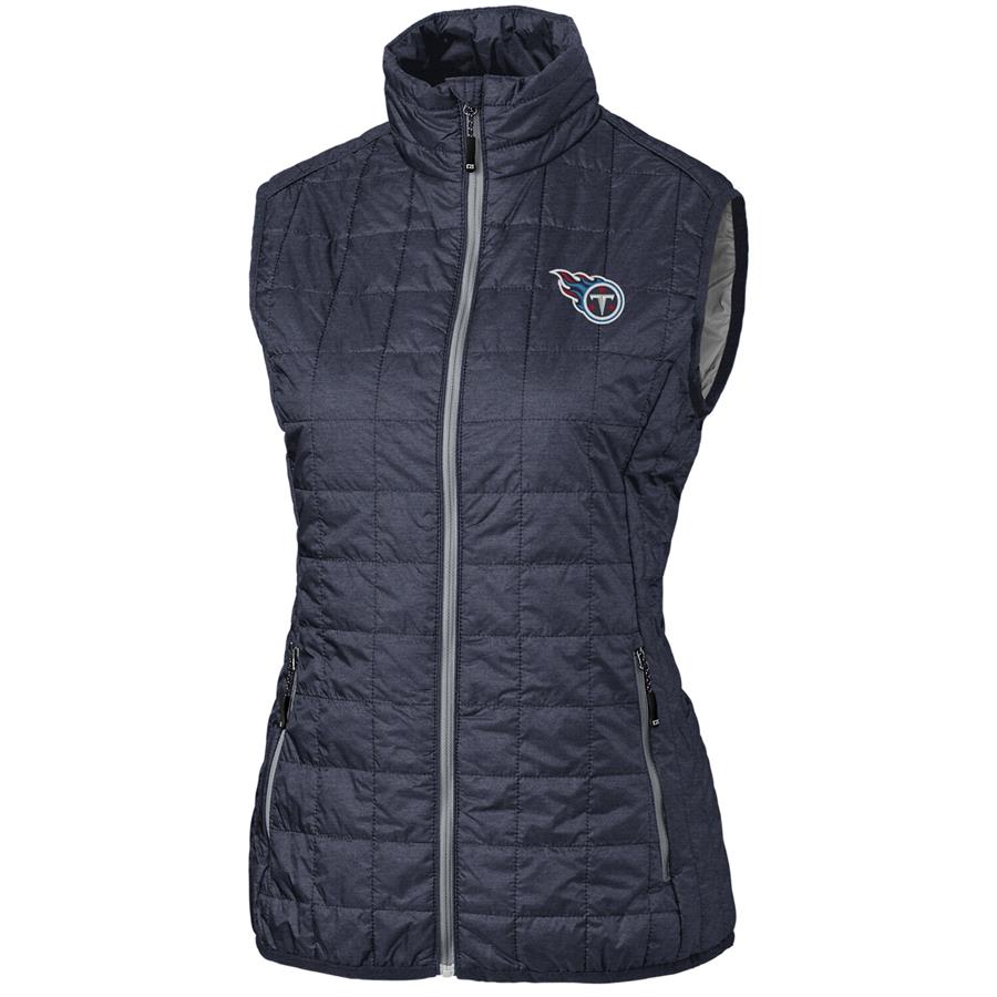 Tennessee Titans Cutter & Buck Women's Rainier PrimaLoft Eco Full-Zip Vest - Navy