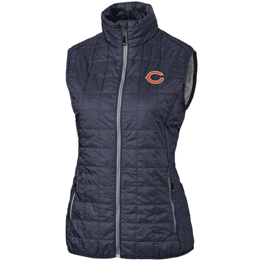 Chicago Bears Cutter & Buck Women's Rainier PrimaLoft Eco Full-Zip Vest - Navy