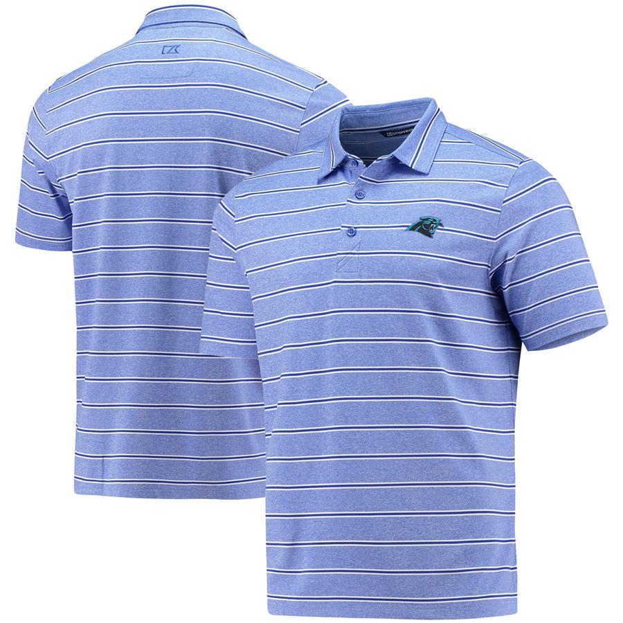 Carolina Panthers Cutter & Buck Forge Stripe DryTec Polo - Blue
