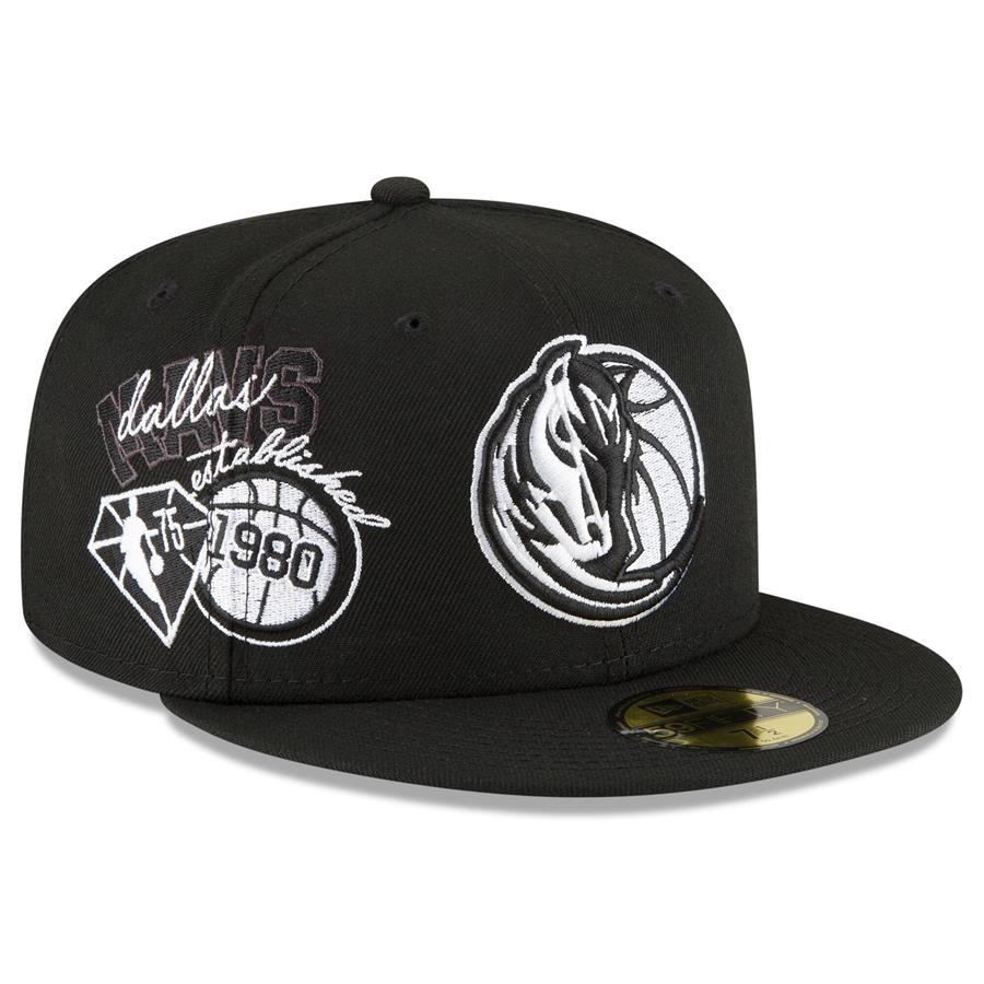 Dallas Mavericks New Era Back Half 59FIFTY Fitted Hat - Black